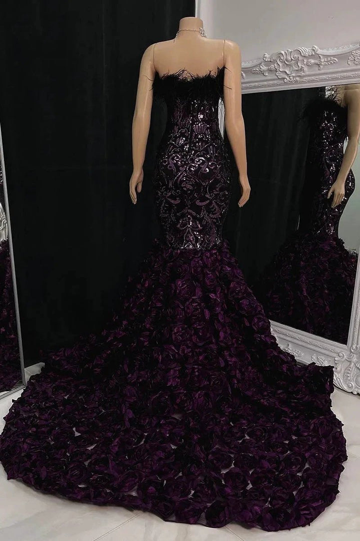 Gorgeous Long Mermaid Lace Flowers Sleeveless Prom Dress by misshow.com