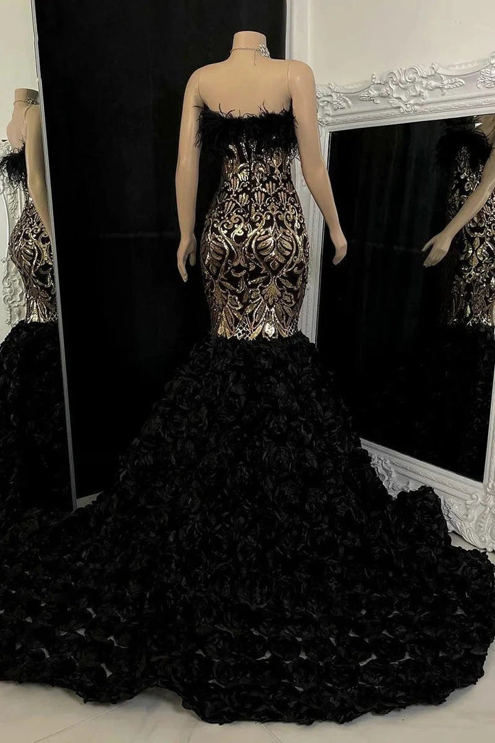Gorgeous Long Mermaid Lace Flowers Sleeveless Prom Dress by misshow.com