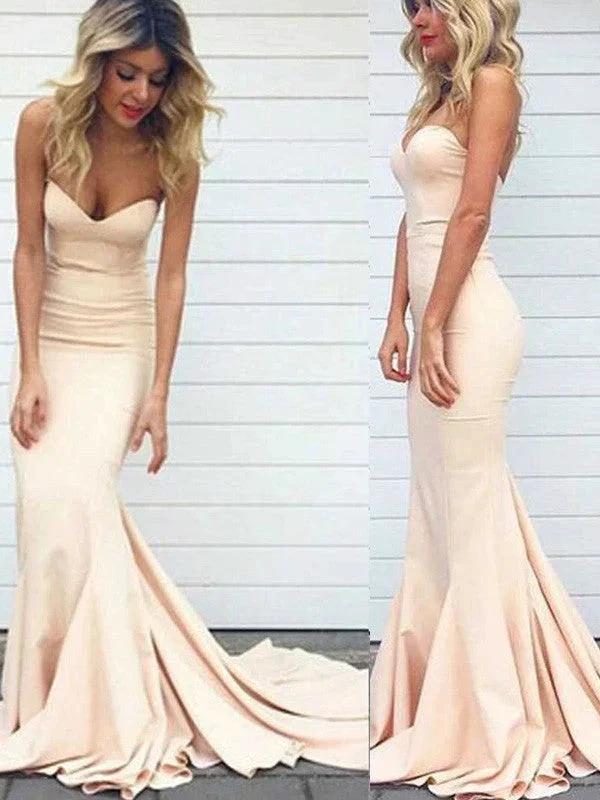 Gorgeous Mermaid Sweetheart Sleeveless Charmeuse Prom Dresses by misshow.com