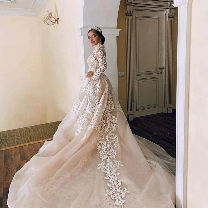 Gorgeous Sweetheart Lace Tulle Mermaid Spring Summer Wedding Dress by misshow.com