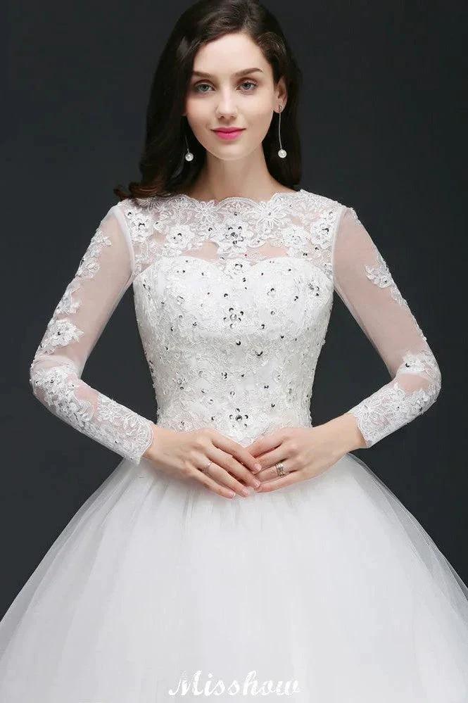 Gorgeous Tulle Ball Gowns Court Train Wedding Dresses by misshow.com