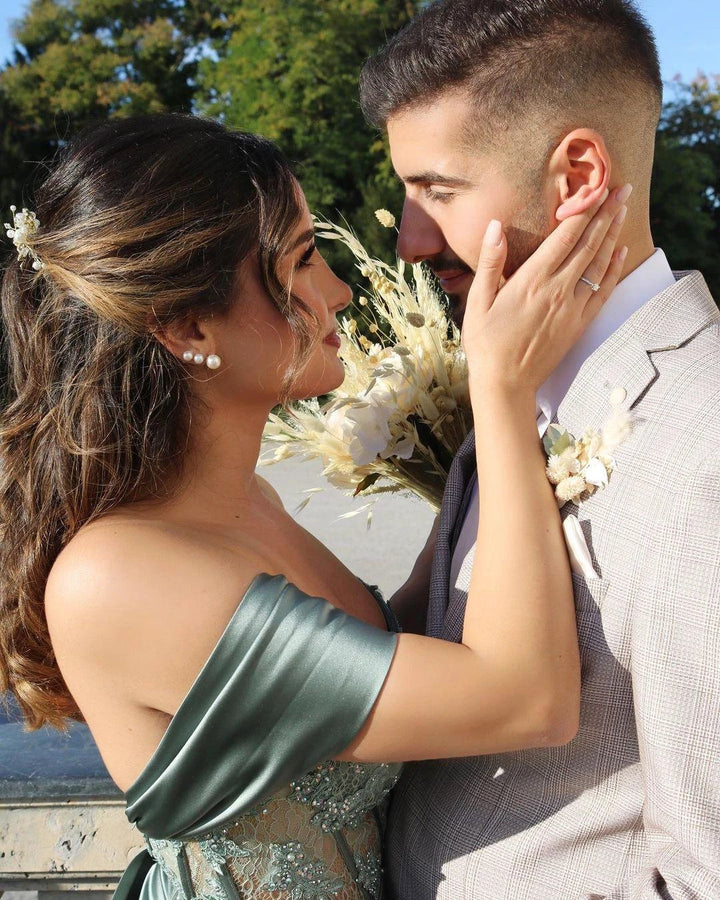 Green evening dresses long | Prom dresses with lace by misshow.com