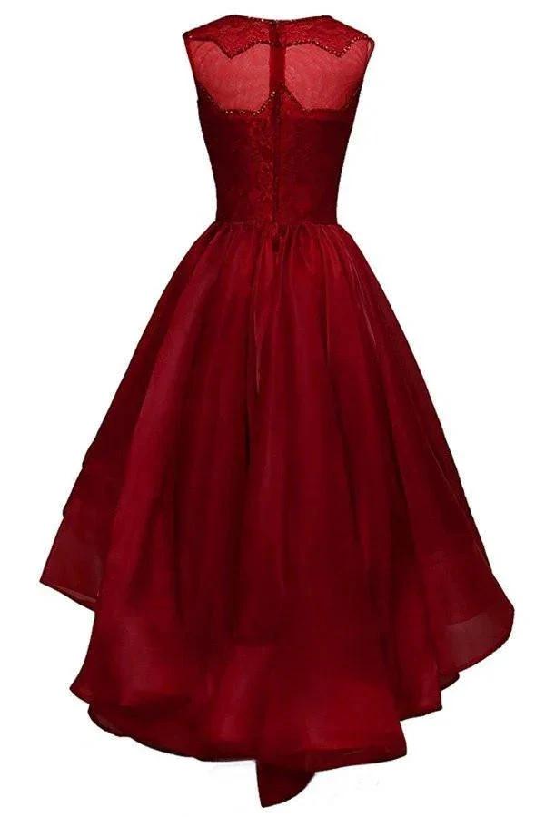 High-low Organza Beading Prom Dresses Evening Gowns Party Dresses PG303 by pgmdress