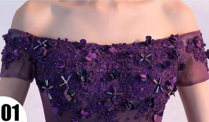 Homecoming Dress Purple Off-the-shoulder Short Prom Dress Party Dress PD354 by pgmdress