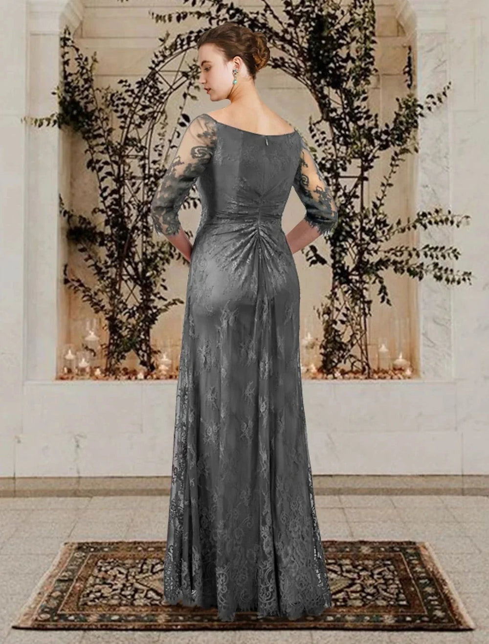A-Line/Princess Jewel Neck Floor-Length Mother of the Bride Dresses by Dreamylily