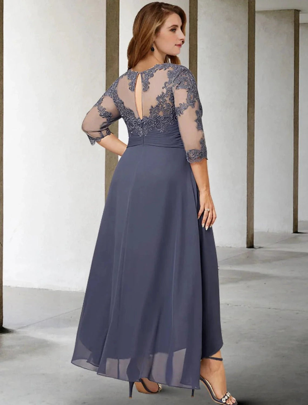 A-Line/Princess Scoop Asymmetrical Mother of the Bride Dresses by Dreamylily