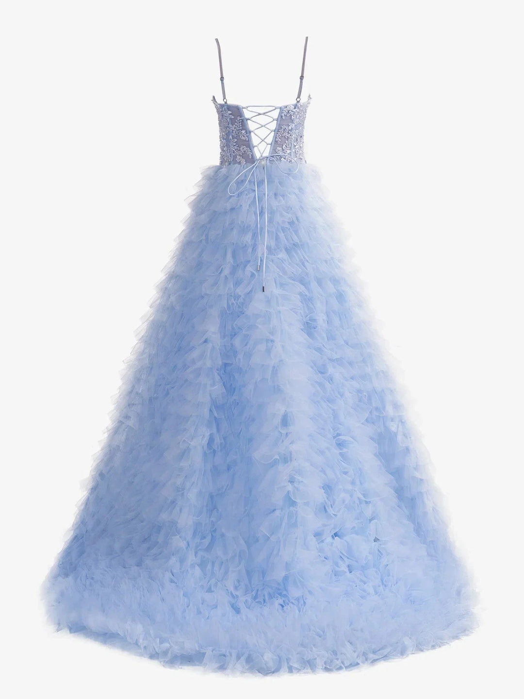 Jordan | A-Line Tiered Sequins Tulle Long Prom Dress by KissProm