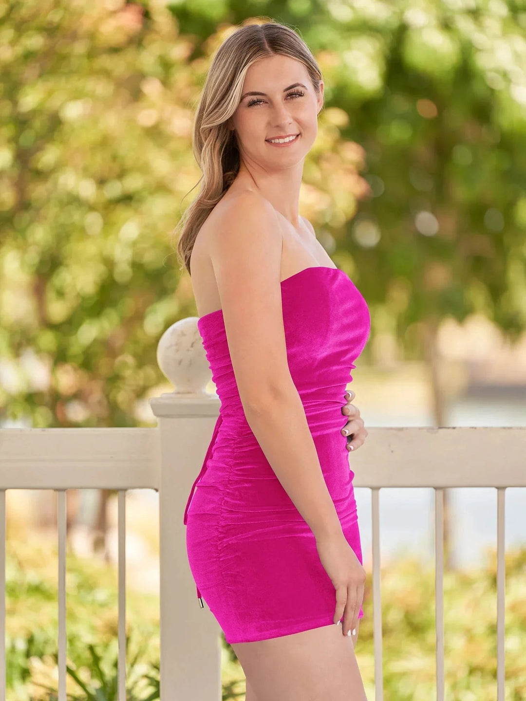 Bodycon Strapless Royal Blue Velvet Homecoming Dresses by Kissprom