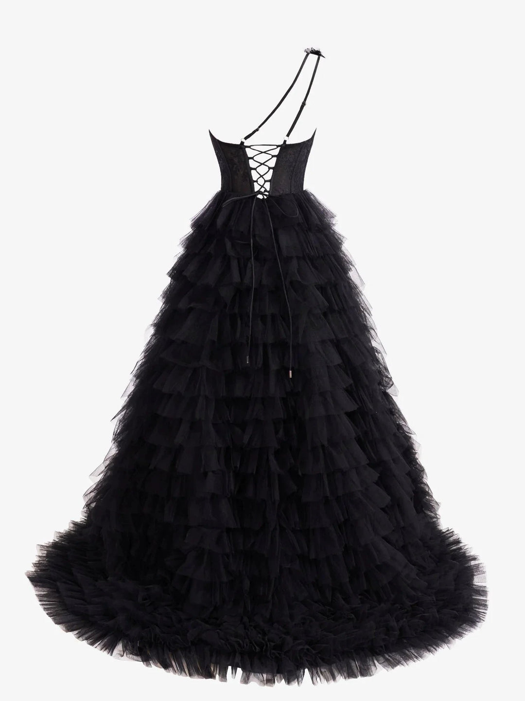Kinsley | A Line One Shoulder Tiered Long Prom Dress by KissProm