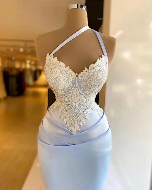 Vestidos de baile de renda sexy compridos de sereia sem mangas de alfazema