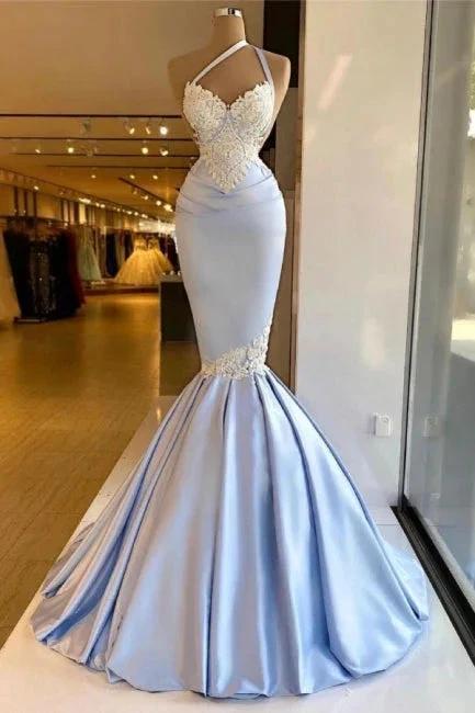 Vestidos de baile de renda sexy compridos de sereia sem mangas de alfazema