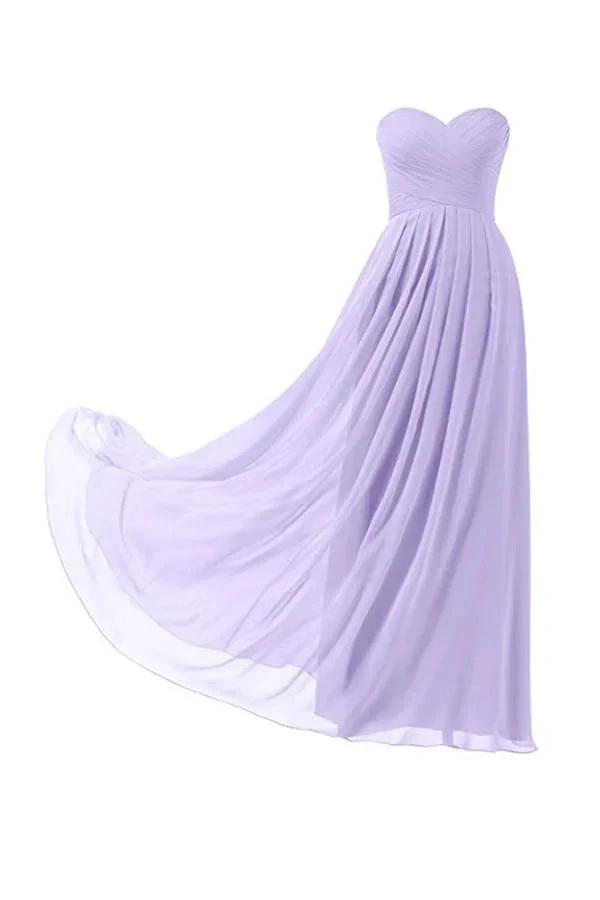 Lilac Chiffon Bridesmaid Dress Floor Length Prom Evening Gown BD005 by pgmdress