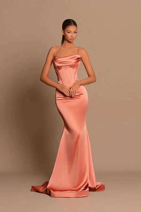 Long Mermaid Strapless Spaghetti Straps Formal Prom Dresses by BIZTUNNEL