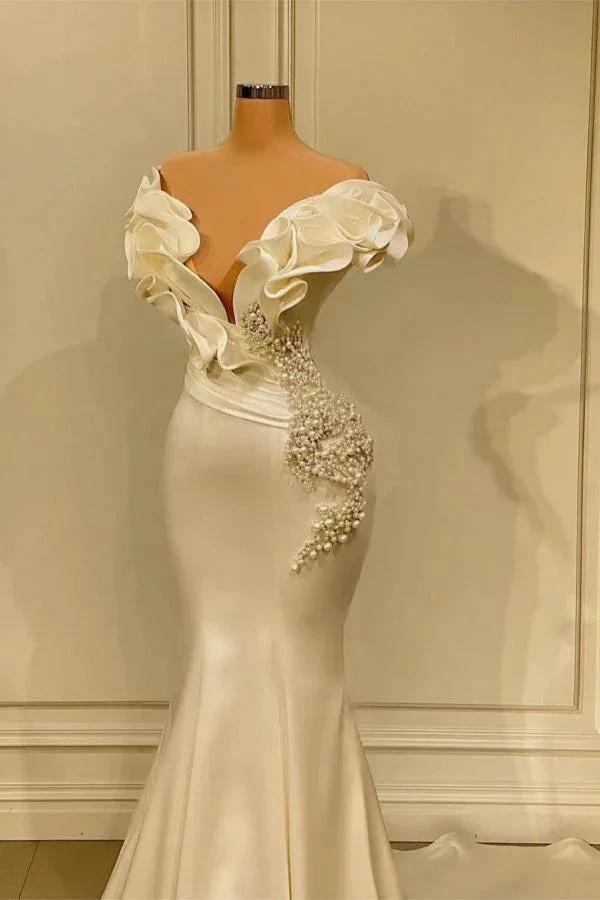 Long Mermaid Sweetheart Satin Prom Dress by BIZTUNNEL