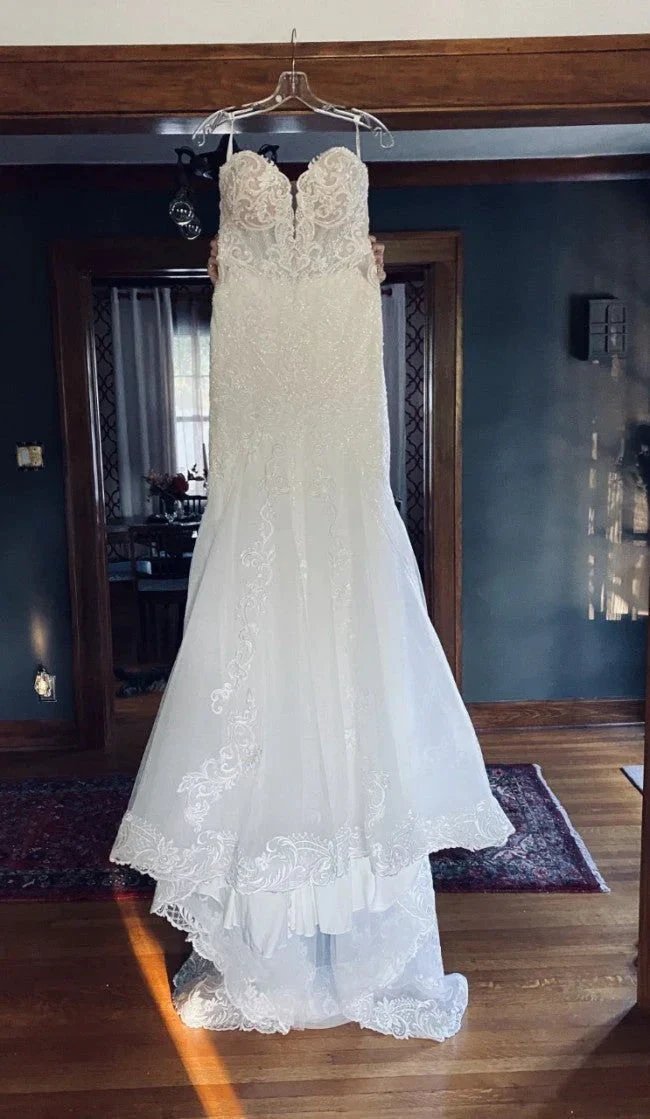 Long Mermaid Sweetheart Tulle Chapel Train Wedding Dress by BIZTUNNEL