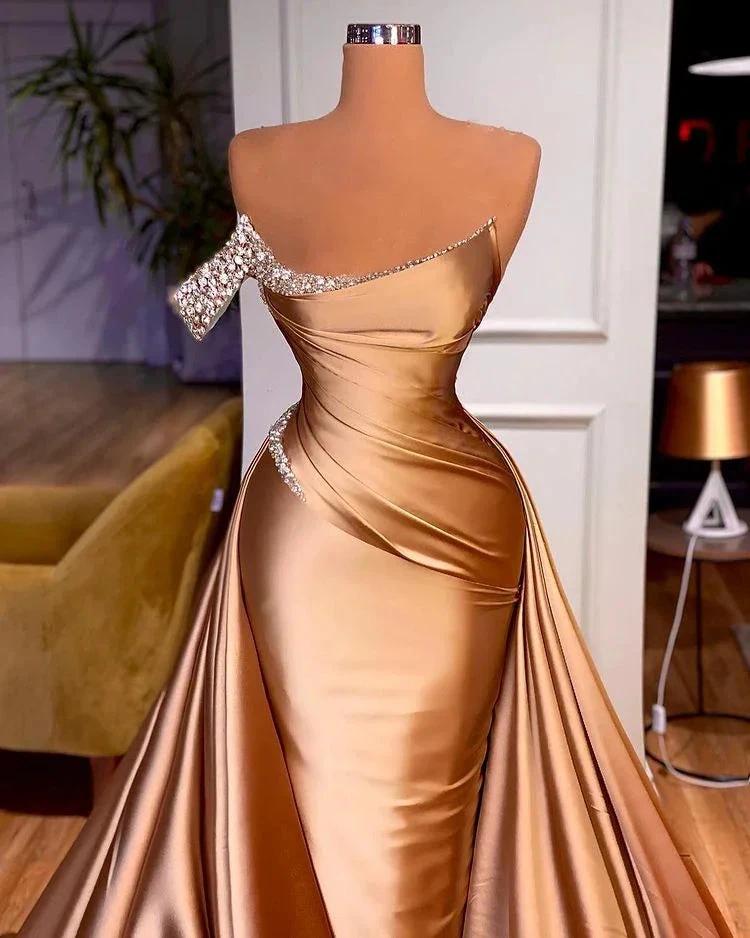 Long Off-the-Shoulder Overskirt Mermaid Prom Dress With Ruffle by BIZTUNNEL