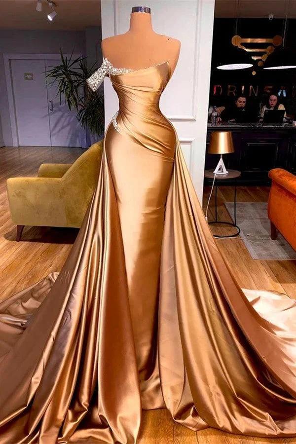 Long Off-the-Shoulder Overskirt Mermaid Prom Dress With Ruffle by BIZTUNNEL
