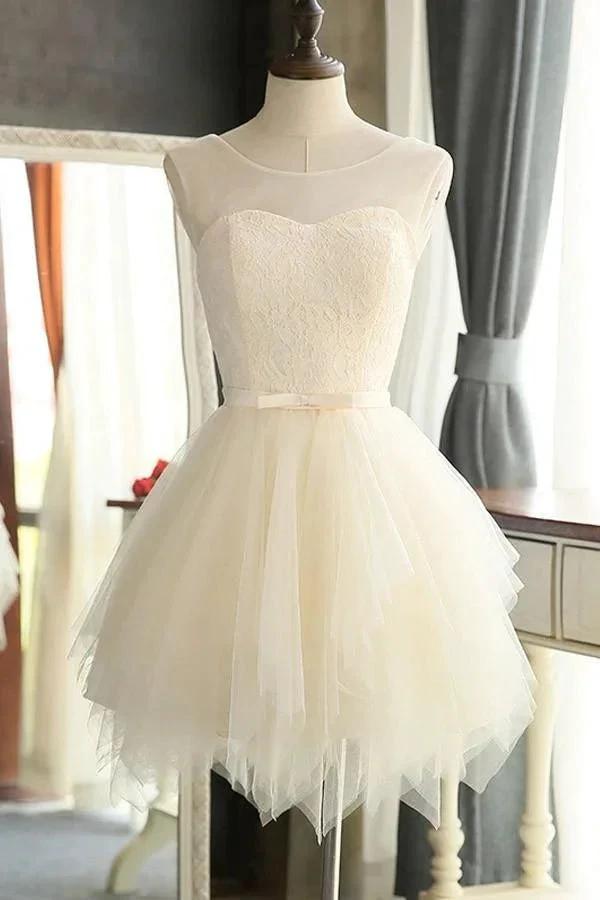 Mini Charming Tulle Short Prom Dresses Homecoming Dresses PG127 by pgmdress