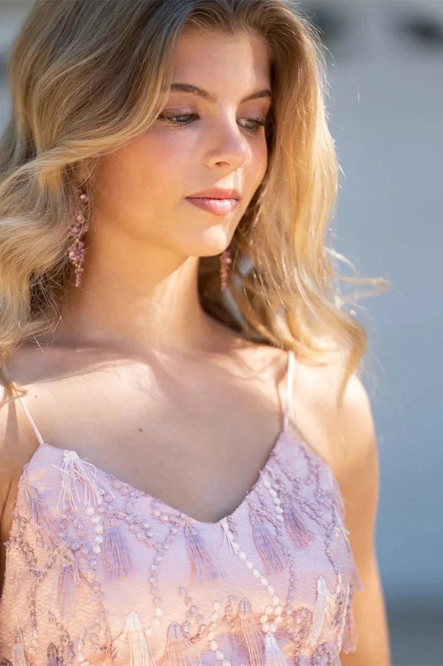 New Arrival Pink Sleeveless Appliques Backless Homecoming Dress by misshow.com