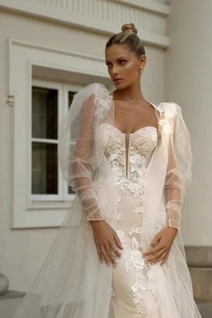 Noble sweetheart sleeveless mermaid lace Wedding dresses by misshow.com