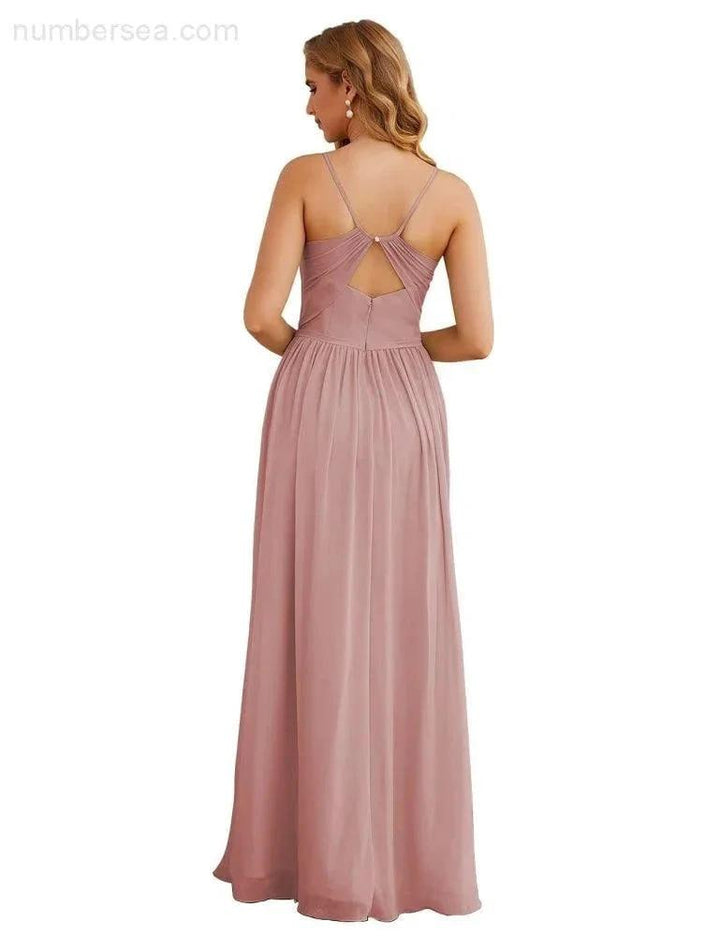 Numbersea Spaghetti Strap Bridesmaid Dresses Long Formal Party Prom Gowns 28060 by numbersea