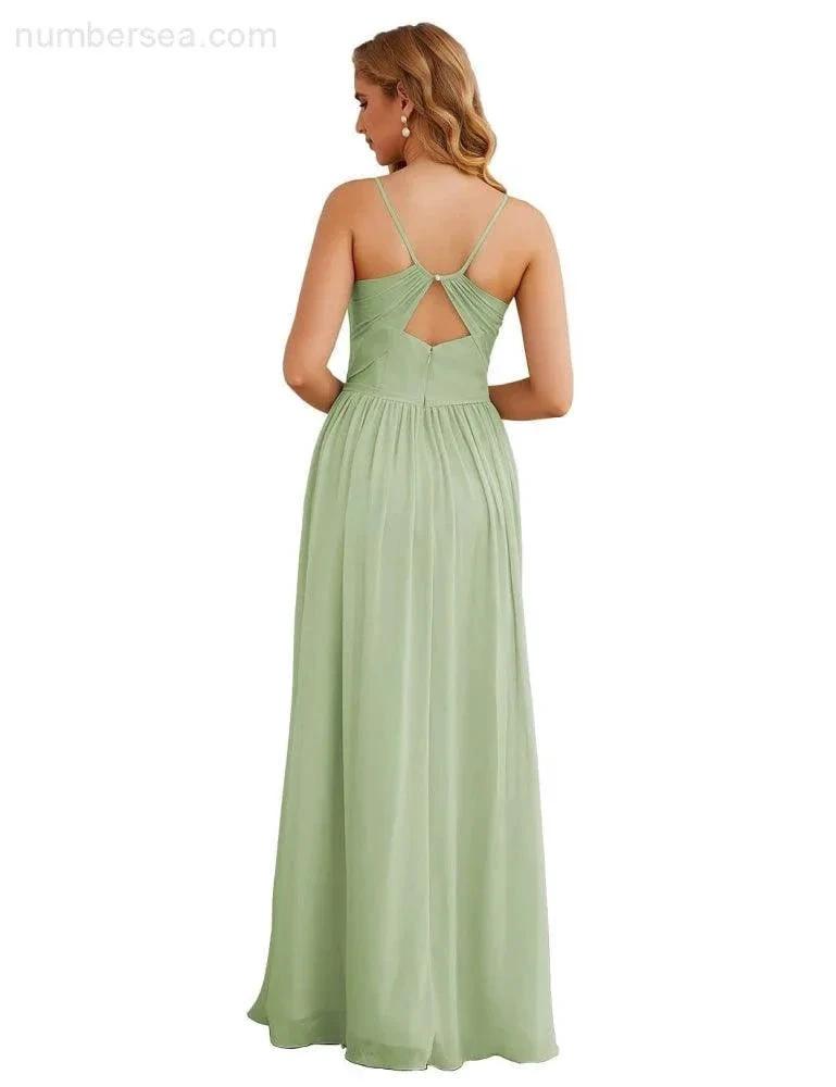 Numbersea Spaghetti Strap Bridesmaid Dresses Long Formal Party Prom Gowns 28060 by numbersea