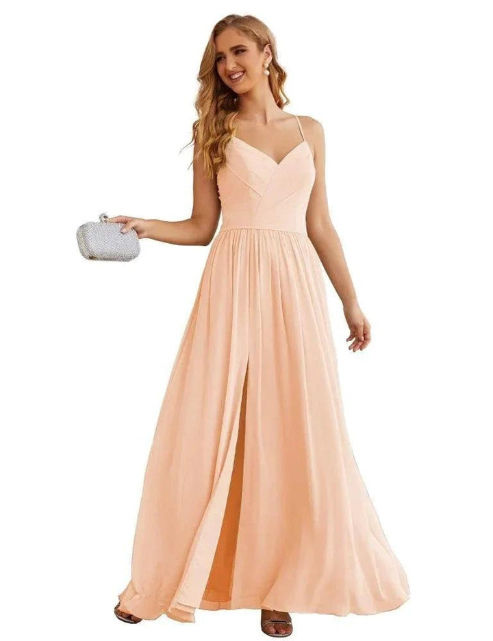 Numbersea Spaghetti Strap Bridesmaid Dresses Long Formal Party Prom Gowns 28060 by numbersea