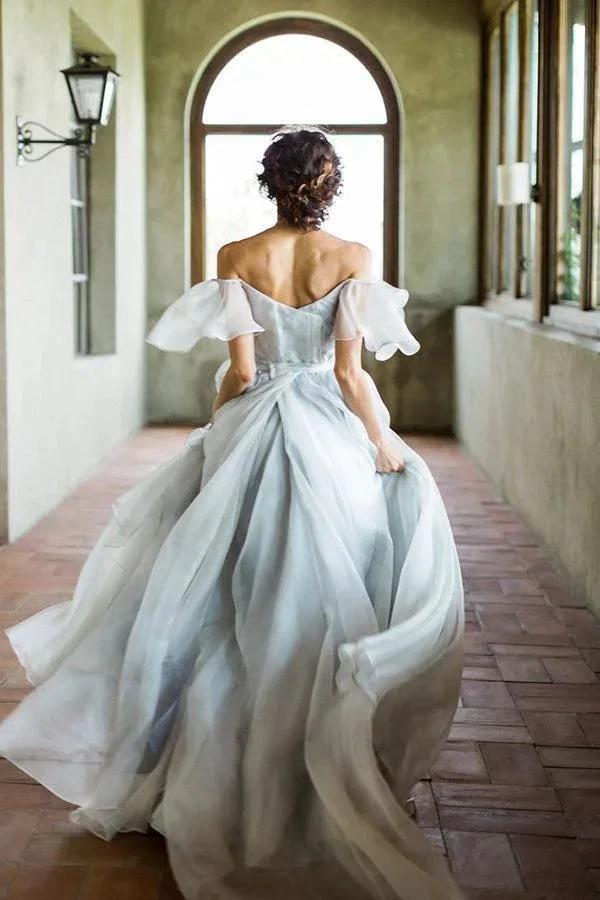 Off Shoulder Unique Design Most Popular Long Prom Dresses Bridal Gowns WD500 by pgmdress