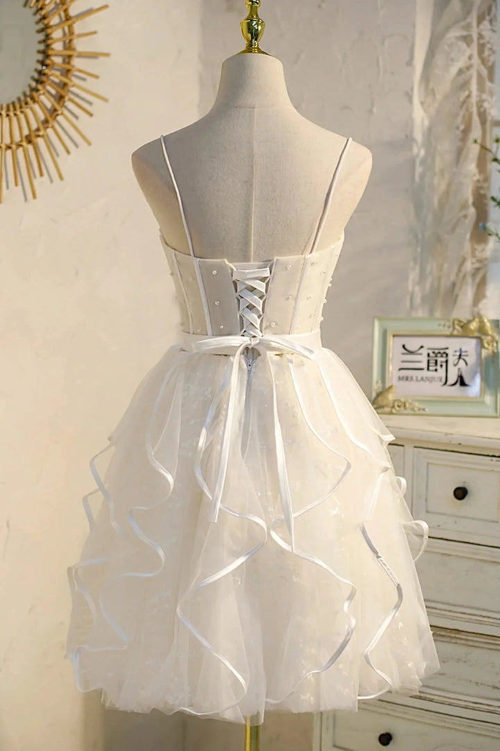A-Line Spaghetti Strap Tulle Short Homecoming Dress by KissProm