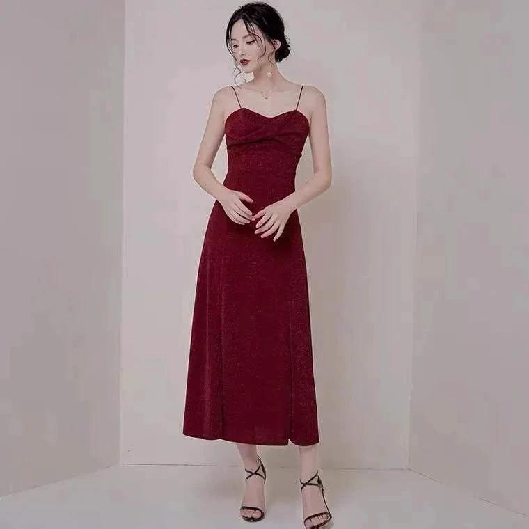 Wine red party dress spaghetti straps evening dress high slit prom dress backless formal dress custom made Y1140 by simplepromdress