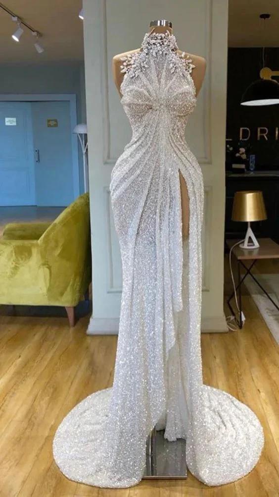 High Neck Applique Evening Dress Saudi Arabia Style Sleeveless Long Formal Dresses Y958 by simplepromdress
