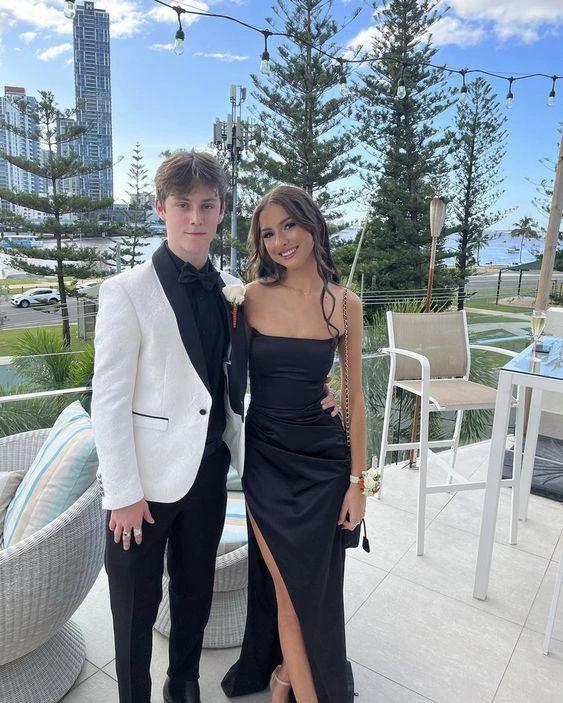 Sexy Black Strapless Prom Dress Charming Evening Dress Black Formal Gown Y1754 by simplepromdress