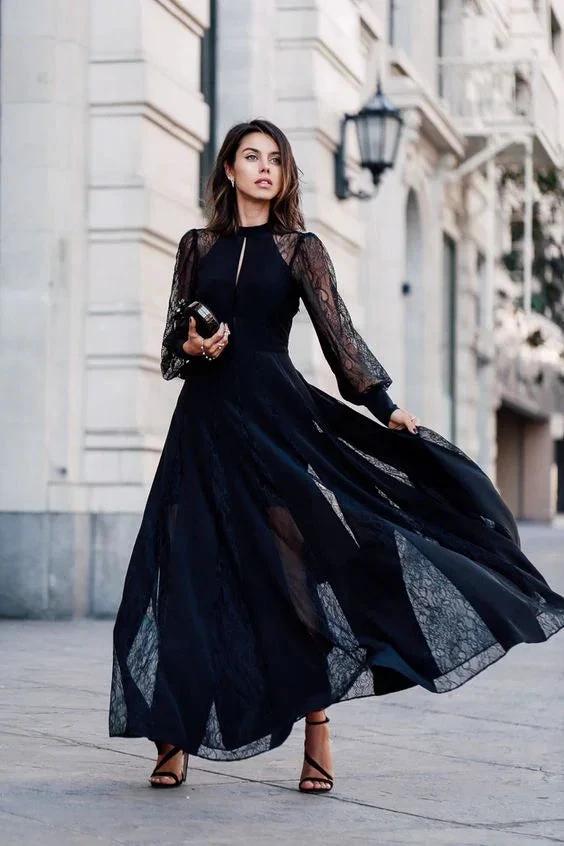 Elegant Lace Evening Dress Black Prom Dress Fashion Prom Dress Sexy Party Dress S24643 by simplepromdress