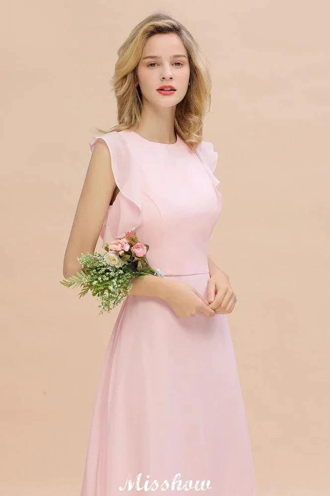 Romantic Sleeveless aline Bridesmaid Dress Garden Floor Length Simple Wedding Dress by misshow.com