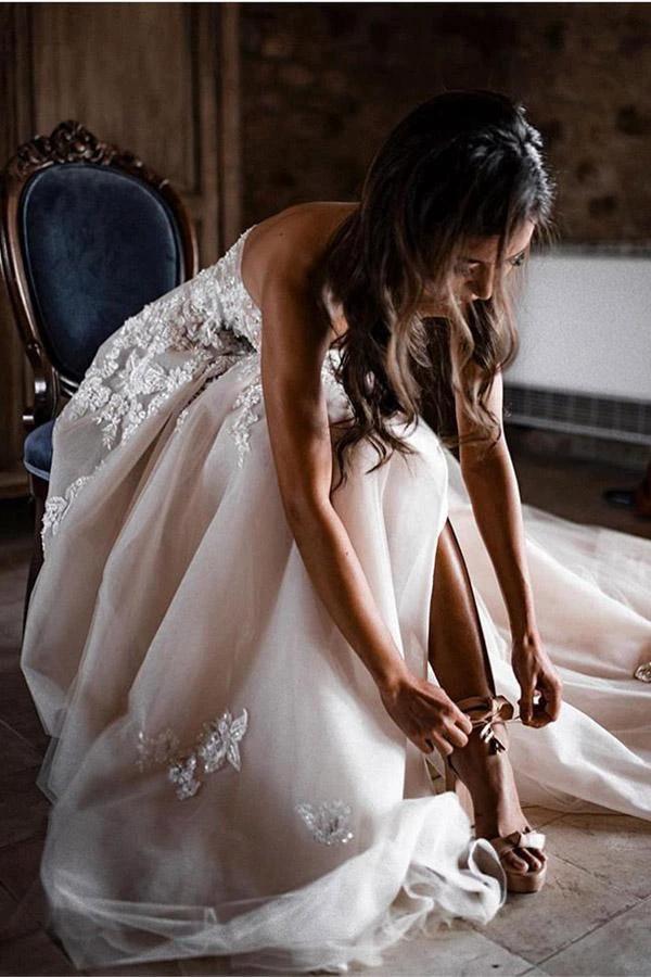 Romantic Sweetheart Wedding Dress Bohemio Bridal Gowns With 3D Lace WD497 by pgmdress