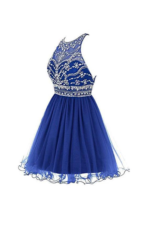 Royal Bule Tulle Homecoming Dresses 2016 Short Prom Gowns PG045 by pgmdress