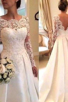 Sexy A-line Wedding Dresses with Sleeves Lace by misshow.com