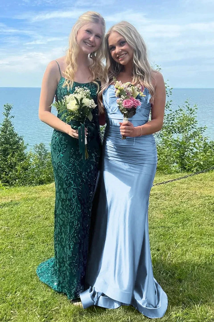 Sarai |Mermaid V-Neck Jersey Formal Dress with Lace-Up Back by KissProm