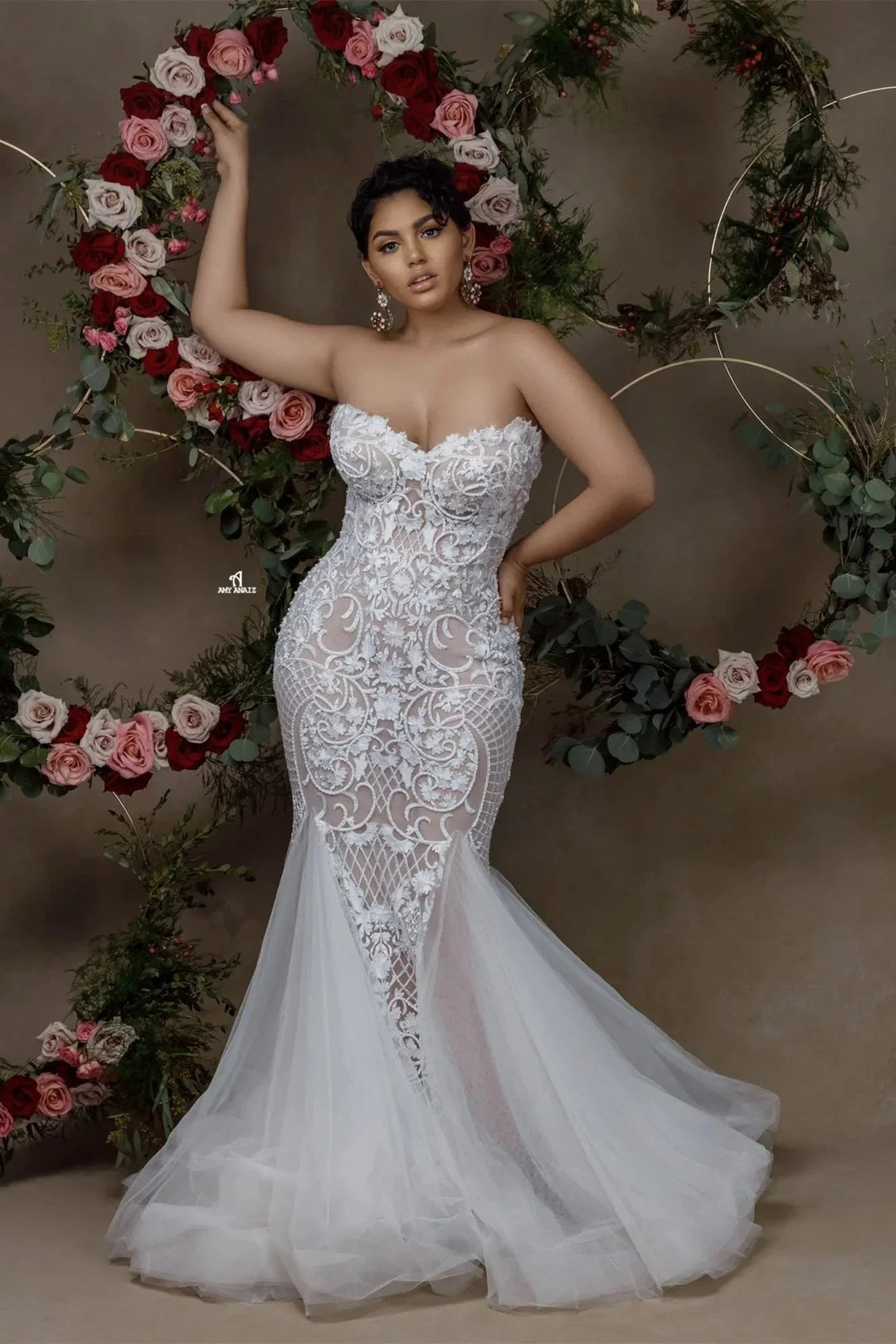Sexy Sweetheart Sleeveless Lace Mermaid Wedding Dress With Applique by misshow.com