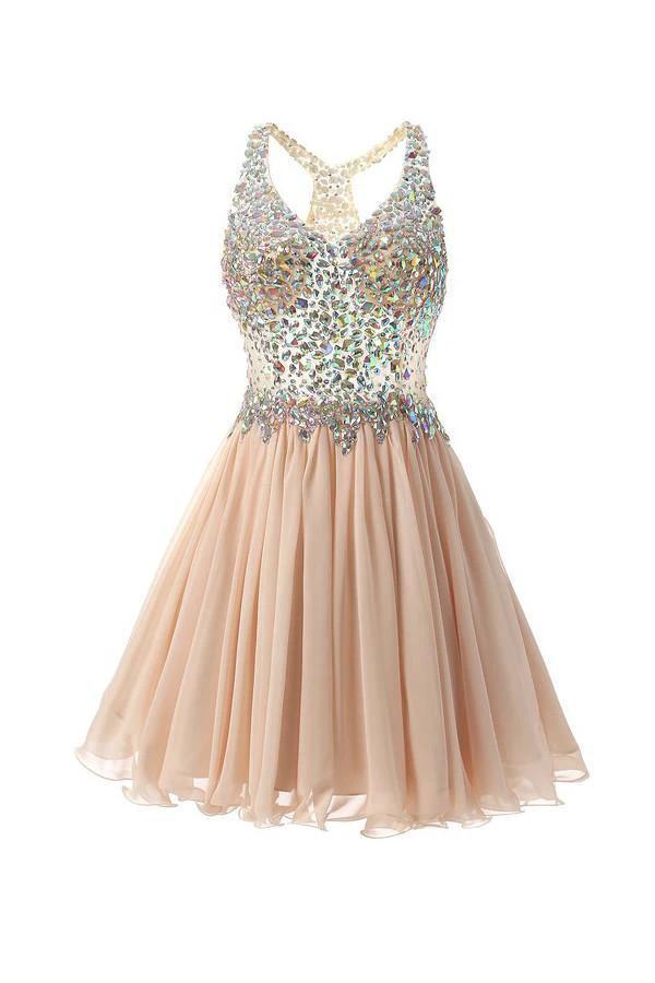 Short Mini Halter A Line Princess Homecoming Dresses Beaded PG038 by pgmdress