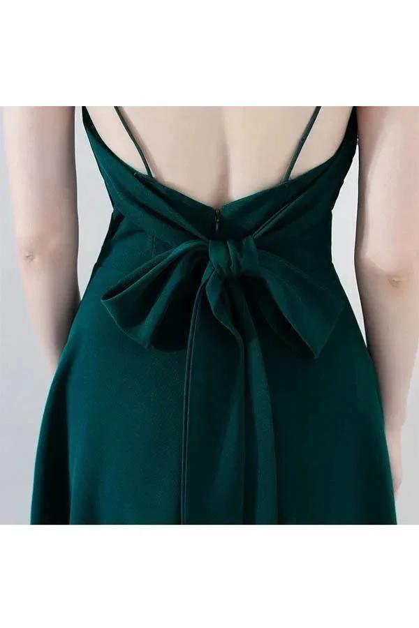Simple Chic Dark Green Homecoming Dress V-neck with Straps PD094 by pgmdress