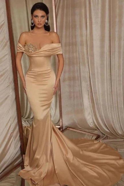 Simple Long Mermaid Prom Dresses with Glitter by misshow.com