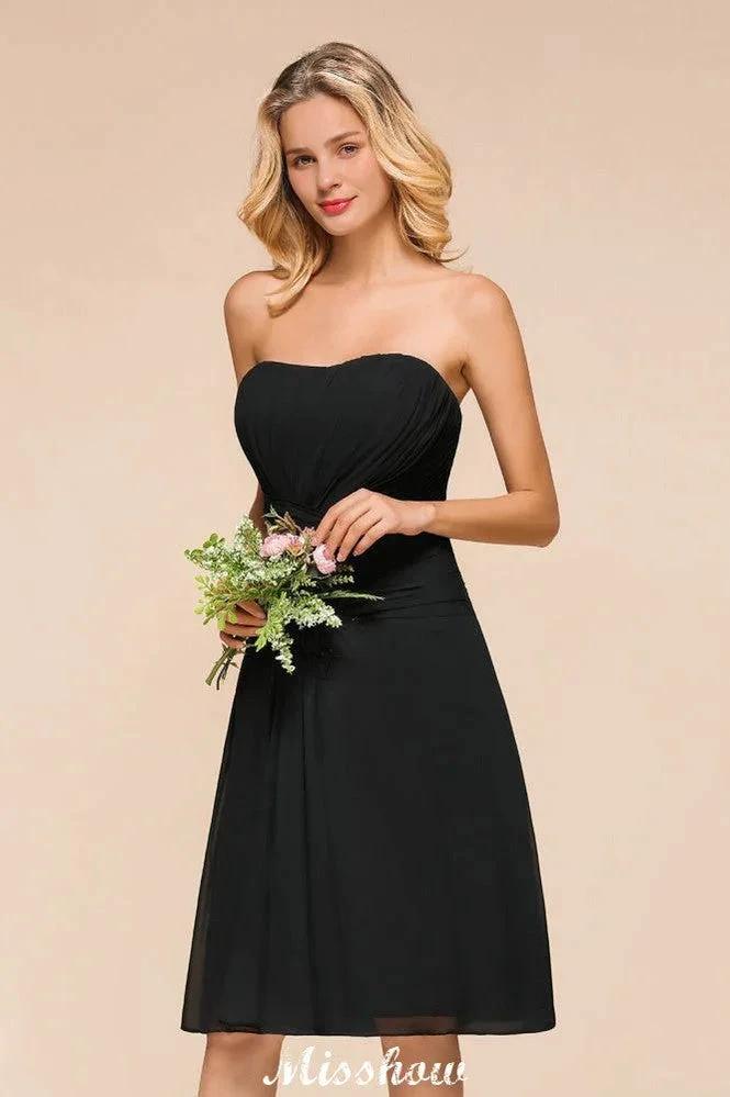 Sleeveless Black Tie Affair Special Occasion Dress Mini Bridesmaid Dress by misshow.com