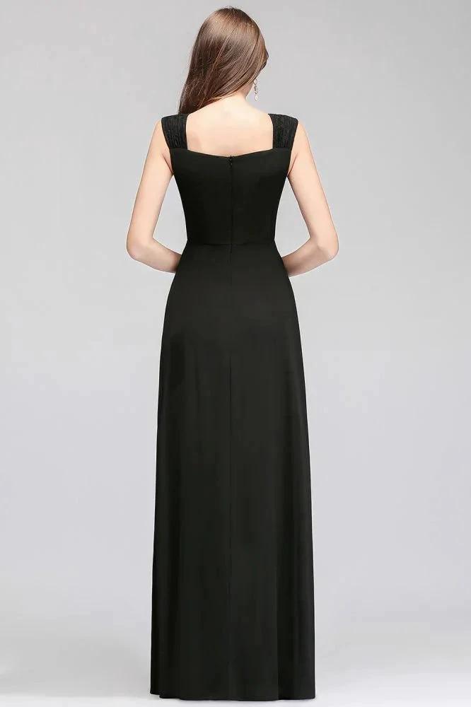 Sleeveless Ruffled Chiffon Black Bridesmaid Dresses by misshow.com