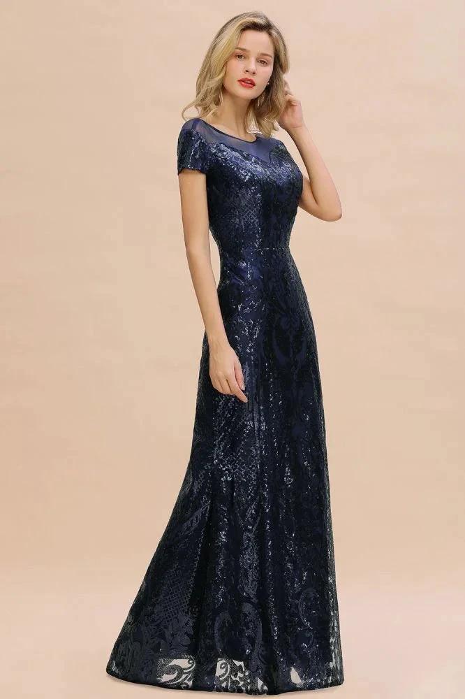 Sparkly Sequins Mermaid Party Dress Vintage 20s Prom Dress Floor Length by misshow.com