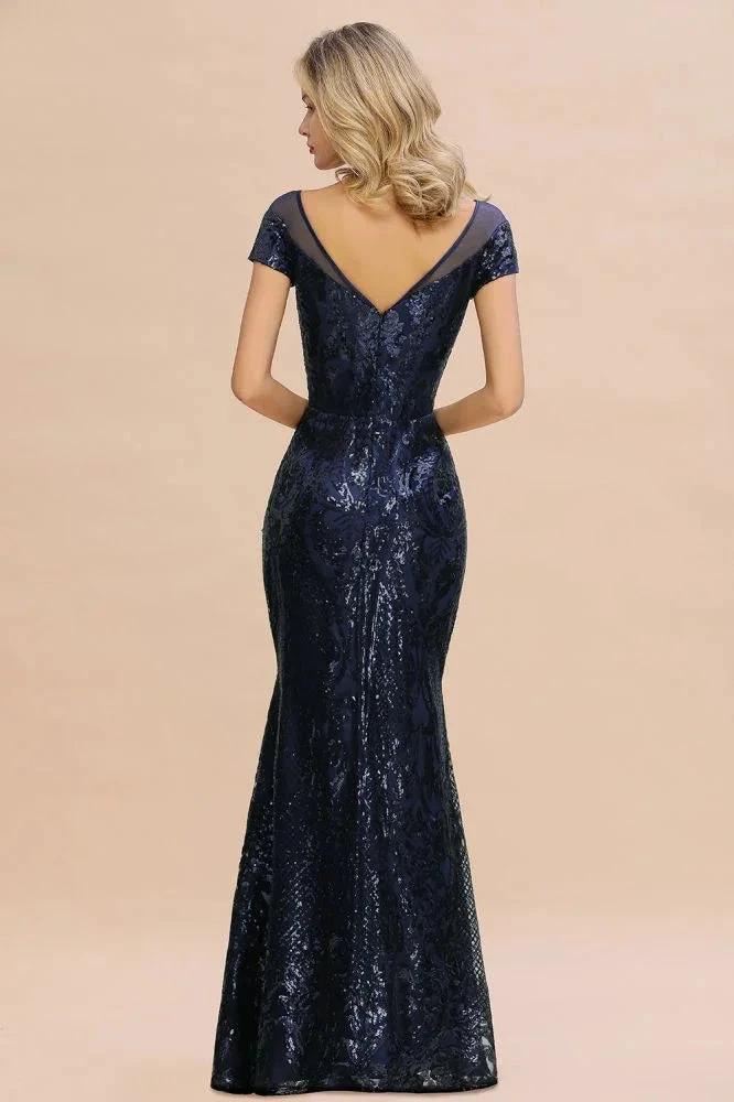 Sparkly Sequins Mermaid Party Dress Vintage 20s Prom Dress Floor Length by misshow.com