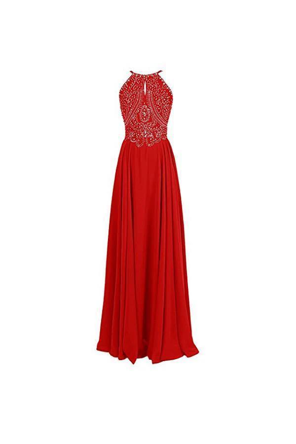 Straps Formal Gowns Beading Prom Evening Dresses Backless PG263 by pgmdress