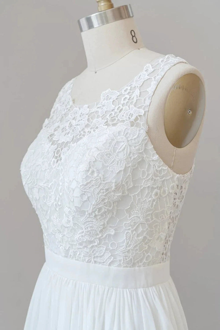 Straps Lace A-line Boho Wedding Dress by BIZTUNNEL