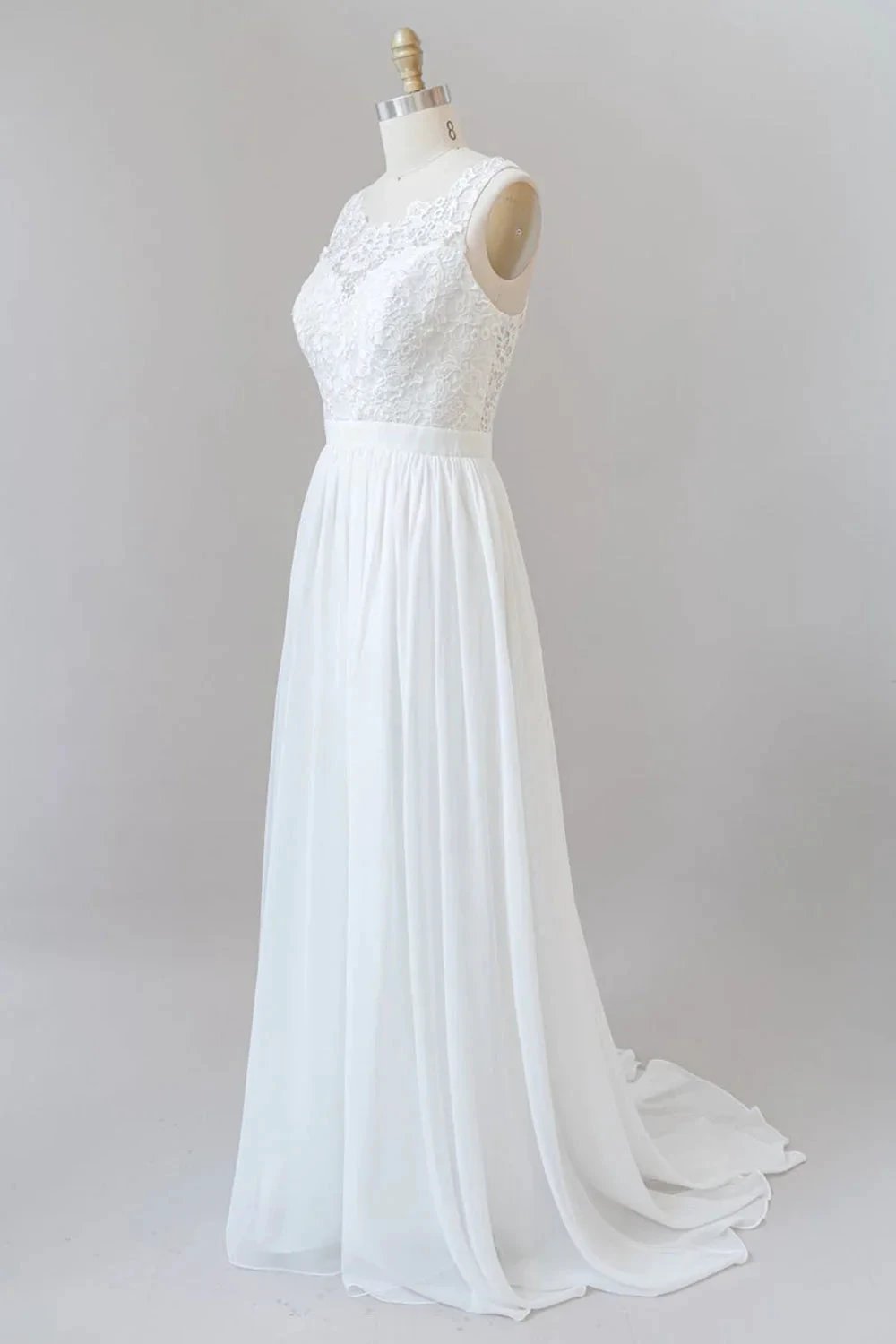 Straps Lace A-line Boho Wedding Dress by BIZTUNNEL