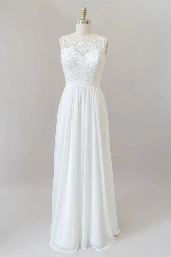 Straps Lace A-line Boho Wedding Dress by BIZTUNNEL